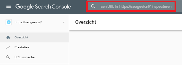 URL inspecteren in Google Search Console