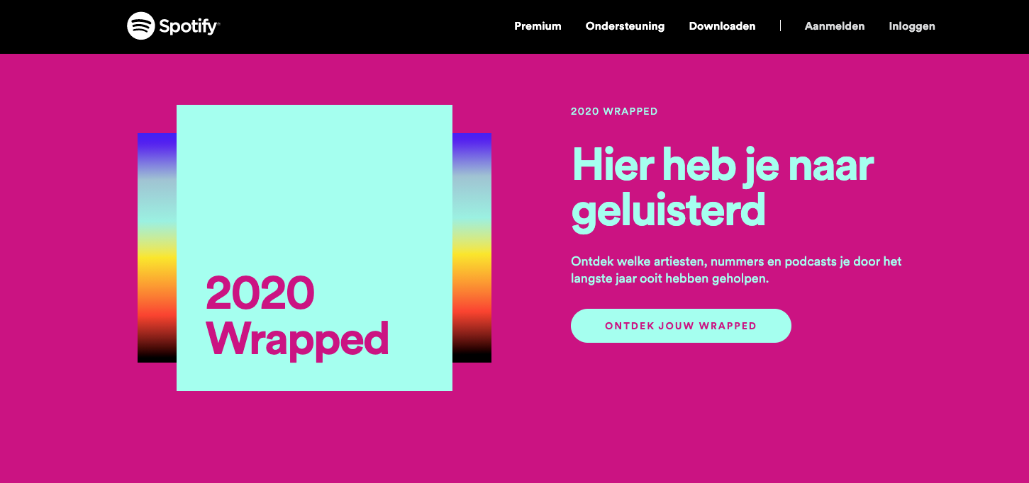 Opvallende Call to Action van Spotify